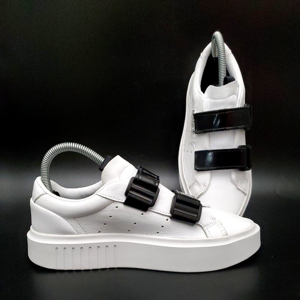 adidas White Sneakers with Black Straps